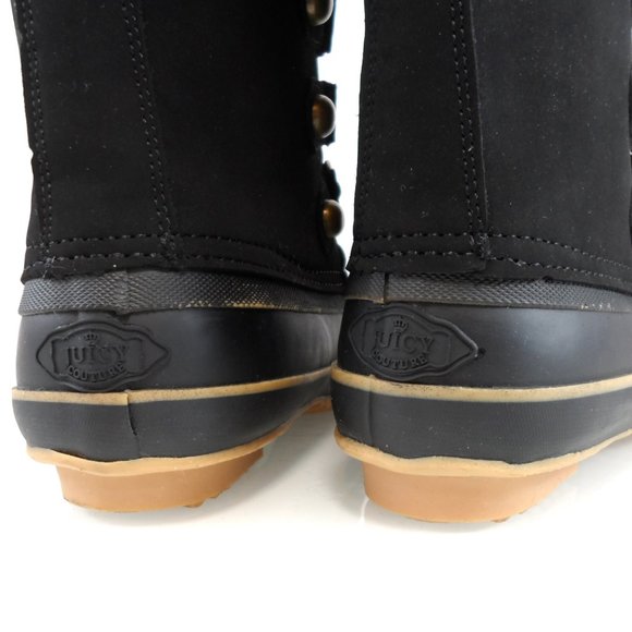 NEW Juicy Couture Waterproof Lace-Up Faux Fur Trim Duck Toe Winter Snow Boot 9 - Picture 7 of 10